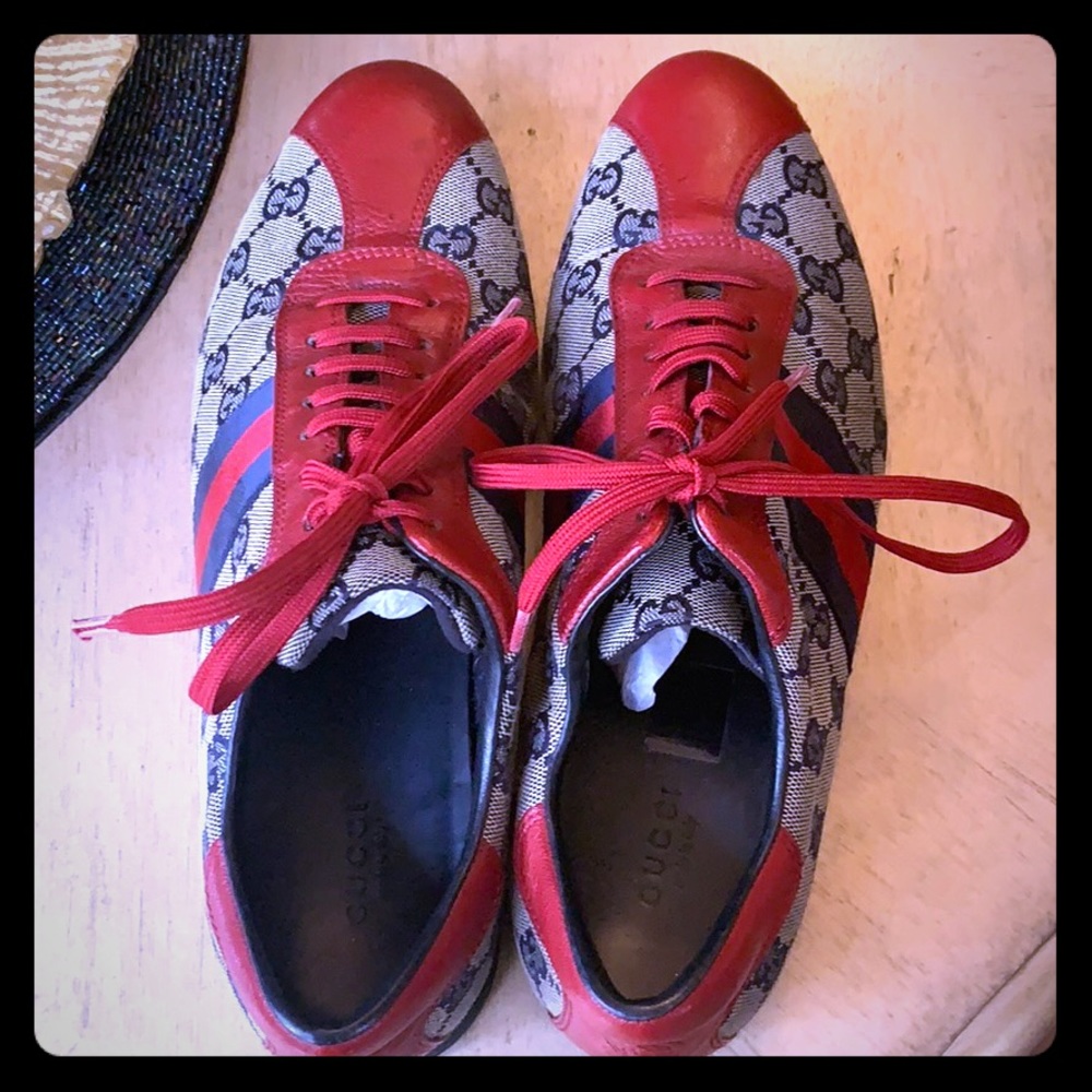 Gucci Bowling Sneakers -Red/Navy - size 9